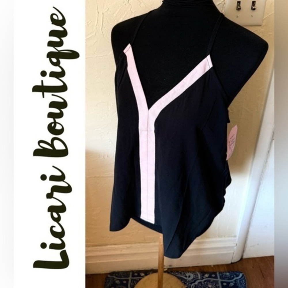 Black Spaghetti Strap Pink & Black Top *NEW*